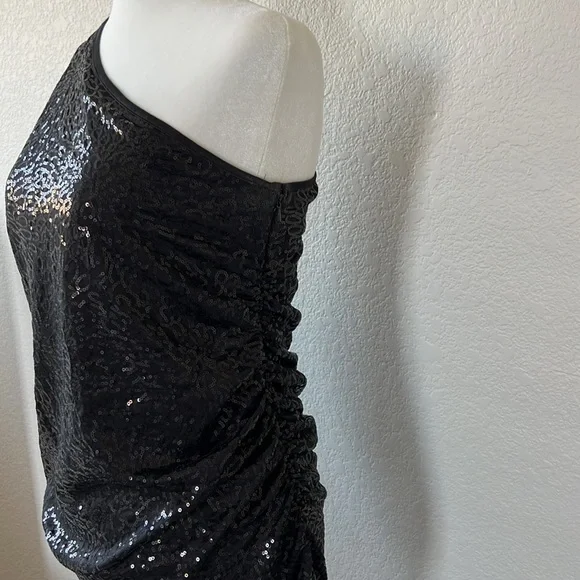 Guess by Marciano One shoulder black sequins mini dress - Picture 4 of 7